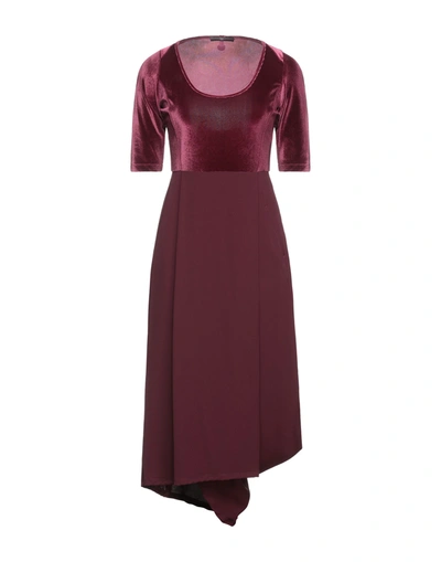 High Midi Dresses In Maroon