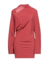 Rick Owens Short Dresses In Brick Red