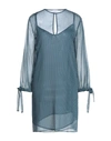 Merci .., Woman Mini Dress Blue Size 6 Polyester In Blue
