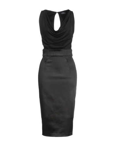 Elisabetta Franchi Midi Dresses In Black