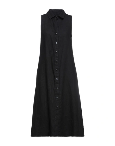 Enza Costa Midi Dresses In Black