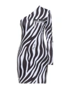 Philipp Plein Zebra Patterned One Shoulder Mini Dress In Multi