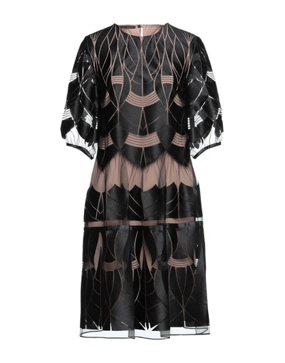 Alberta Ferretti Midi Dresses In Black