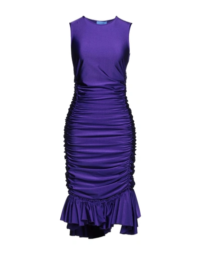 Mugler Midi Dresses In Purple