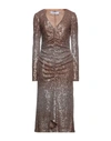 BEATRICE B BEATRICE .B WOMAN MIDI DRESS BRONZE SIZE 6 POLYESTER, ELASTANE,15127491KL 6