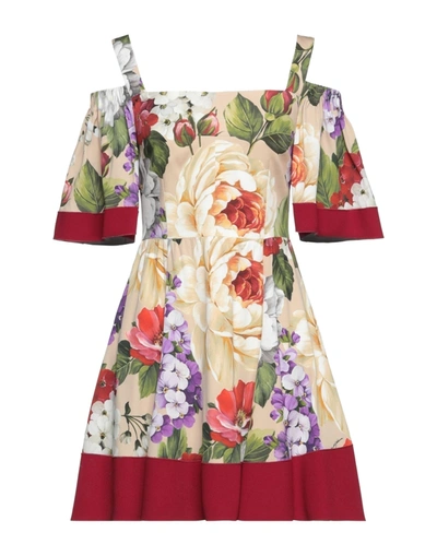 Dolce & Gabbana Short Dresses In Beige