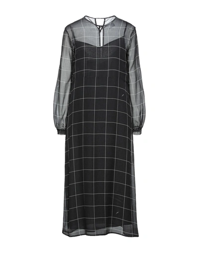 Merci .., Woman Midi Dress Black Size 6 Polyester