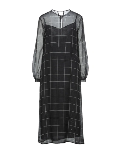 Merci .., Woman Midi Dress Black Size 6 Polyester In Black
