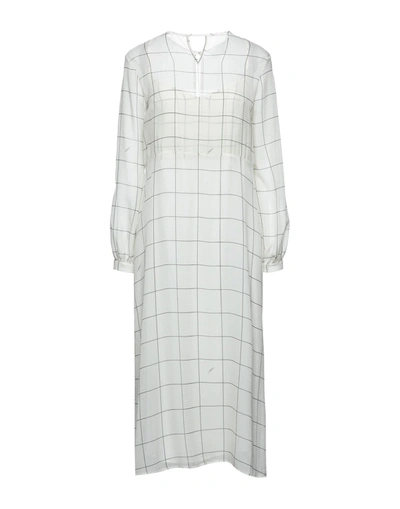 Merci .., Woman Midi Dress Ivory Size 6 Polyester In White