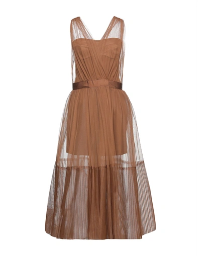 Pinko Long Dresses In Brown
