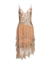 ANNA MOLINARI BLUMARINE ANNA MOLINARI BLUMARINE WOMAN MIDI DRESS SAND SIZE 6 POLYAMIDE, PVC - POLYVINYL CHLORIDE, GLASS,15146126WI 5