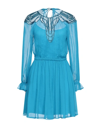 Alberta Ferretti Short Dresses In Azure