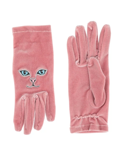 Vivetta Gloves In Pastel Pink