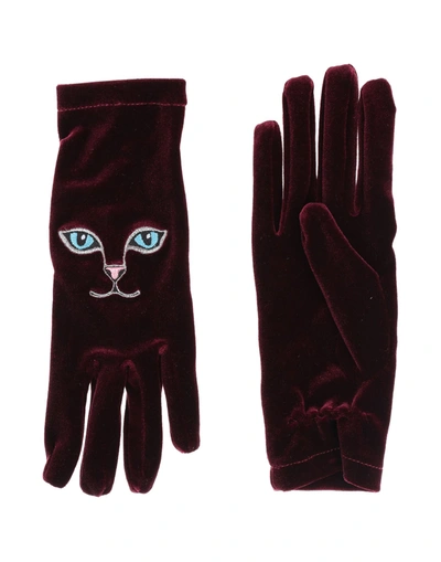Vivetta Gloves In Maroon