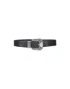 Golden Goose Deluxe Brand Black Vintage Effect Washed Leather Belt In Black