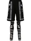 Ktz Church-print Legging Shorts In Black