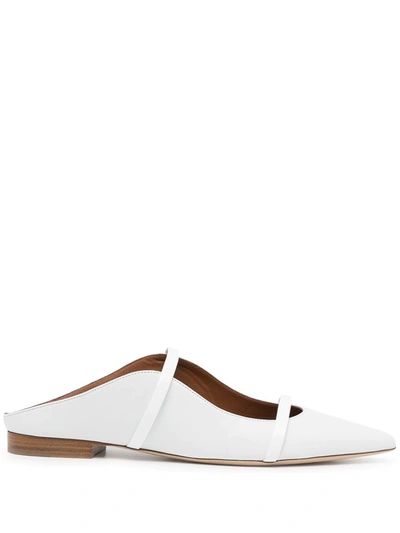 Malone Souliers Top Strap Mules In White