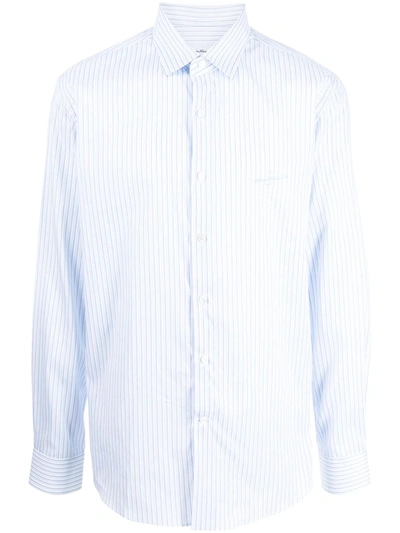Ferragamo Stripe-print Cotton Shirt In Pink