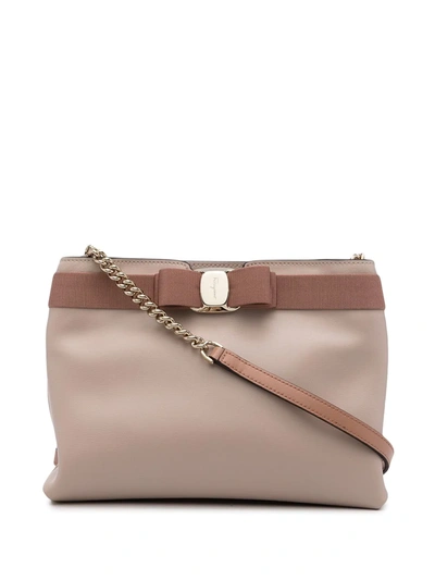 Ferragamo Bow Detail Shoulder Bag In Pink