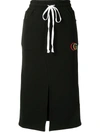 Goodboy Logo-embroidered Jersey Midi Skirt In Black