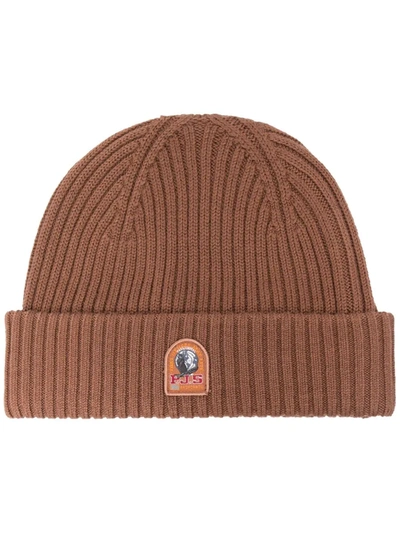 Parajumpers Logo-patch Beanie In Brown