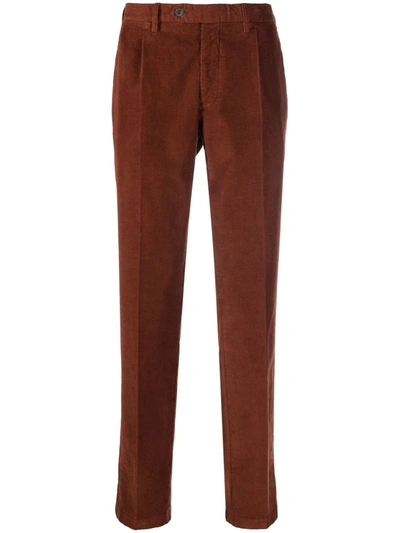 Lardini Corduroy Slim-fit Trousers In Brown