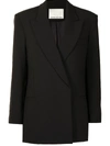 Samuel Gui Yang Double-breasted Boxy Blazer In Black