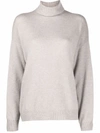 Iris Von Arnim Fine-knit Roll-neck Jumper In Neutrals