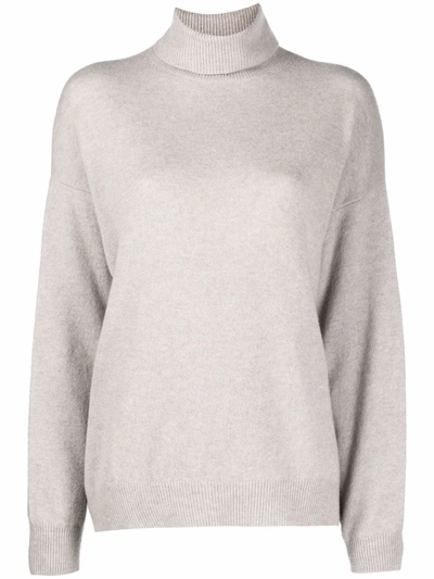 Iris Von Arnim Fine-knit Roll-neck Jumper In Neutrals