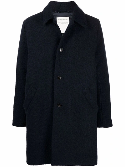 A Kind Of Guise Button-up Single-breasted Coat In Blue