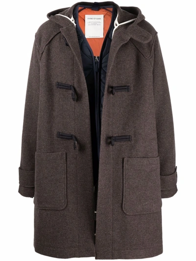 A Kind Of Guise Veluri Wool-blend Hooded Coat In Brown