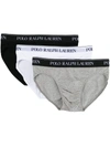 Polo Ralph Lauren Pack Of 3 Briefs In Multicolored Cotton In Black