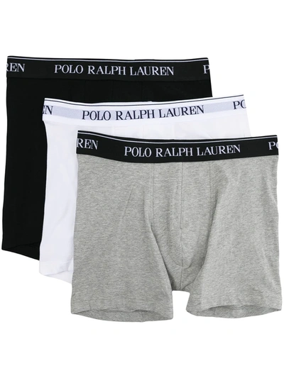 Polo Ralph Lauren Logo Waistband Boxer Briefs (set Of Three) In Black