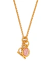 Charlotte Chesnais Neo Turtle Rhodochorosite-mineral Necklace In Gold