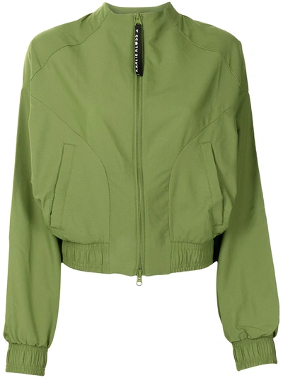 Adidas Originals X Karlie Kloss Cropped Bomber Jacket In Green
