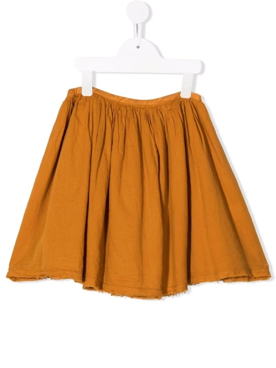 Longlivethequeen Kids' Pleated Organic Cotton Mini Skirt In Yellow