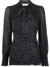 Michael Michael Kors Leopard-print Blouse In Grey