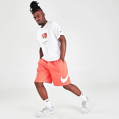 Nike Men's Sportswear Club Graphic Shorts In Magic Ember/white