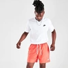 Nike Men's Sportswear Flow Woven Shorts In Magic Ember/white