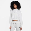 Nike Women's Sportswear Essential Oversized Fleece Hoodie In Birch Heather/white/black