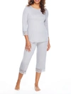 Hanro Moments Cropped  Knit Pajama Set In Essential