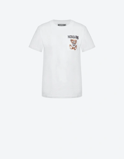 Moschino Painted Teddy Bear Jersey T-shirt In White