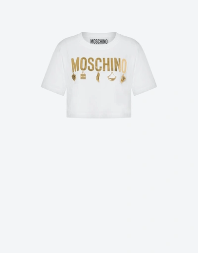Moschino Charms Cropped T-shirt In White