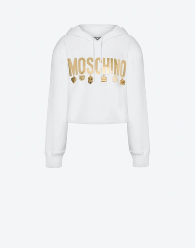 Moschino Charms Short Sweatshirt In White