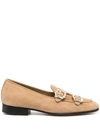 EDHEN MILANO CRYSTAL BUCKLE LOAFERS