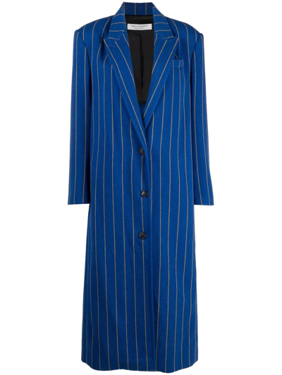 Philosophy Di Lorenzo Serafini Striped Long-length Coat In Blau