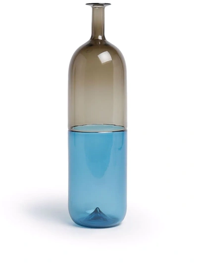 Venini Bolle Bottle Vase In Grau