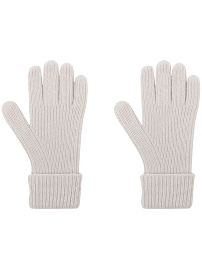 N•peal Chunky-knit Organic-cashmere Gloves In Grau
