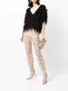 Jenny Packham Sequined Tapered Trousers In Nude