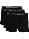 Polo Ralph Lauren 3 Pack Trunks In Black With Logo Waistband In Black